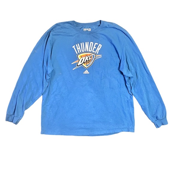 Thunder Basketball Adidas Long Sleeve T-Shirt - Picture 1 of 7